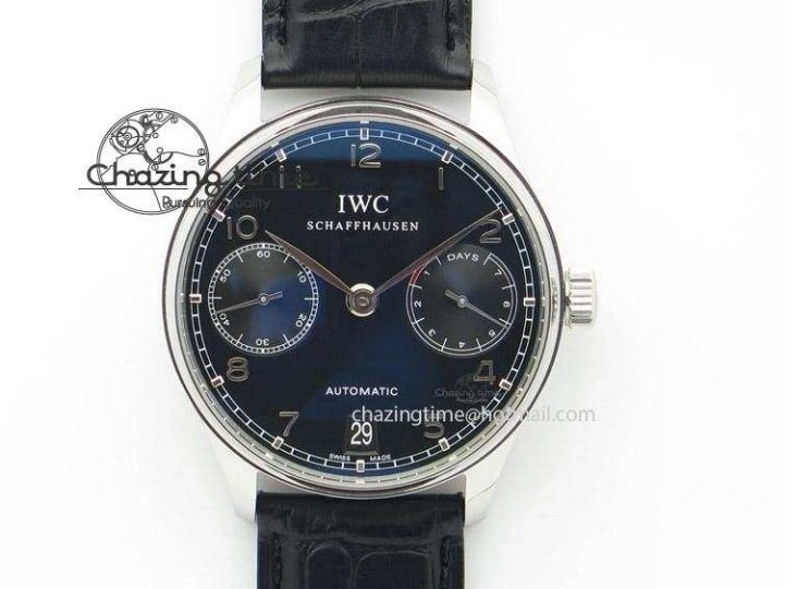 MIROTIME 0128 Unique Portuguese IW3714 Diam ZF V2 1:1 Best Edition Gray Dial On Brown Leather Strap A79350 (Slim Movement) 7250